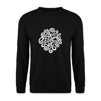 Merry Christmas / Frohe Weihnachten Winter Spruch - Unisex Pullover - Schwarz - Vorne - Alina (178cm) & Michal (187cm)