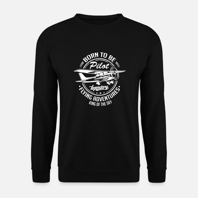 Pilot Plane Jet SKY - Unisex Sweatshirt - black