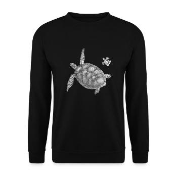 Tortues marines - Sweat-shirt Unisexe - noir - Devant - Alina (178cm) & Michal (187cm)