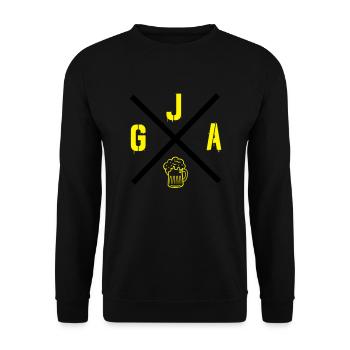 jga_002 - Unisex Pullover - Schwarz - Vorne - Alina (178cm) & Michal (187cm)