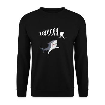 ÉVOLUTION DE LA PLONGÉE - Sweat-shirt Unisexe - noir - Devant - Alina (178cm) & Michal (187cm)