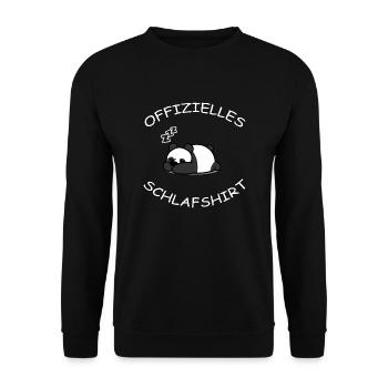 Offizielles Schlafshirt -Panda - Unisex Pullover - Schwarz - Vorne - Alina (178cm) & Michal (187cm)