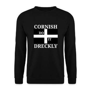 Cornish Dreckly White - Unisex Sweatshirt - black - Front - Alina (178cm) & Michal (187cm)