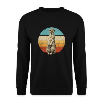 Meerkat retro vintage - Unisex Sweatshirt - black - Front - Alina (178cm) & Michal (187cm)