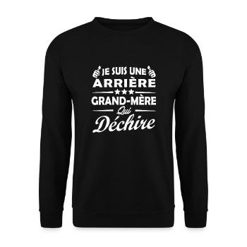 Je suis une arrière grand mère qui déchire/ humour - Sweat-shirt Unisexe - noir - Devant - Alina (178cm) & Michal (187cm)