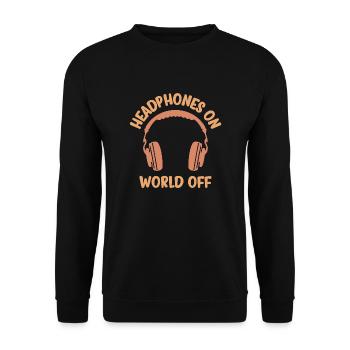 HEADPHONES AUF WELT AUS - Unisex Pullover - Schwarz - Vorne - Alina (178cm) & Michal (187cm)
