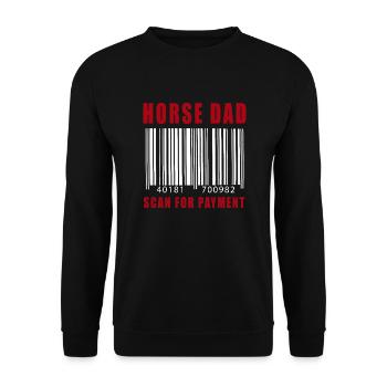 Horse Dad Scan For Payment Father Day Rodeo Tee - Unisex Sweatshirt - black - Front - Alina (178cm) & Michal (187cm)