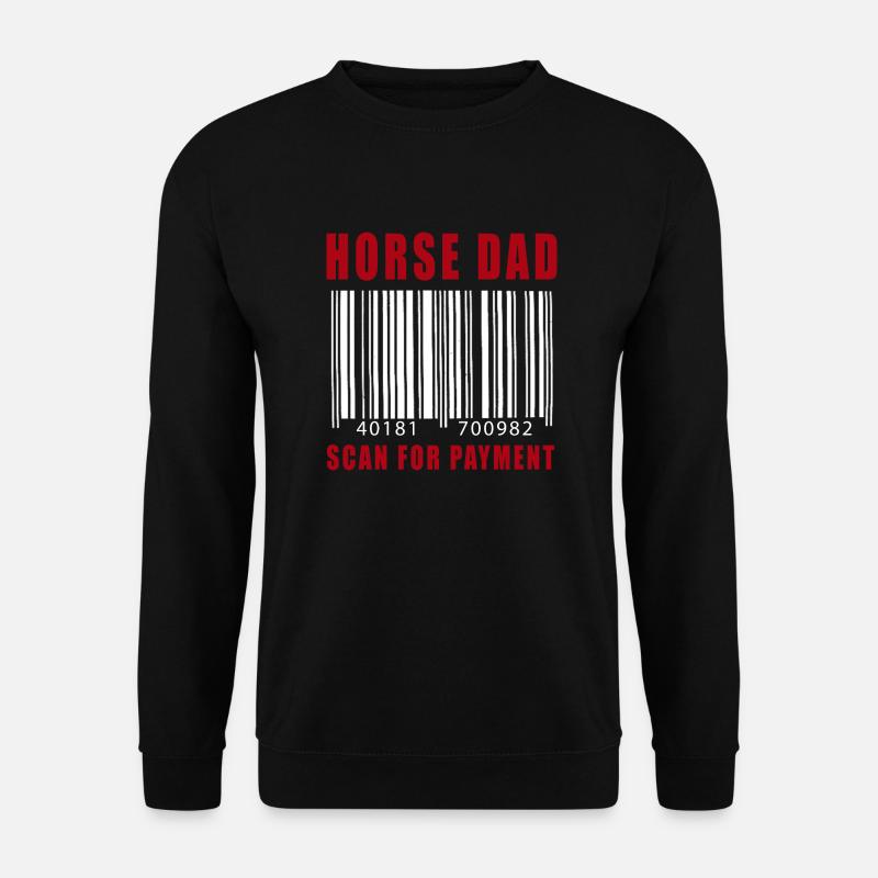 Pferd Papa Scan für Zahlung Vater Tag Rodeo Tee - Unisex Pullover - Schwarz