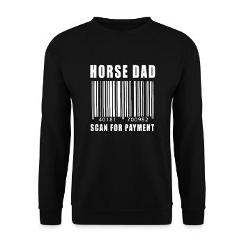 Horse Dad Scan For Payment Dad Day Rodeo Texas - Unisex Sweatshirt - black - Front - Alina (178cm) & Michal (187cm)