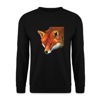 Fuchs Polygon - Tier Polygone - Polygon Tiere - Unisex Pullover - Schwarz - Vorne - Alina (178cm) & Michal (187cm)