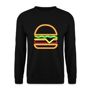 Neon Burger - Unisex Sweatshirt - black - Front - Alina (178cm) & Michal (187cm)