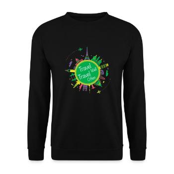 Travell-Well Travell-Souvent - Sweat-shirt Unisexe - noir - Devant - Alina (178cm) & Michal (187cm)