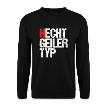 Hecht geiler Typ - Unisex Pullover - Schwarz - Vorne - Alina (178cm) & Michal (187cm)