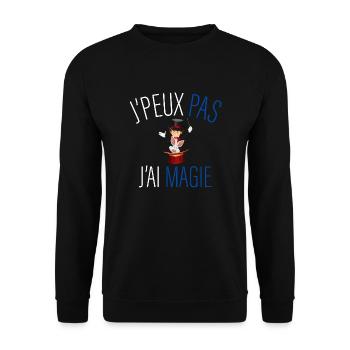 j peux pas j ai magie - cadeau anniversaire magie - Sweat-shirt Unisexe - noir - Devant - Alina (178cm) & Michal (187cm)