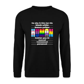 Human - Unisex Pullover - Schwarz - Vorne - Alina (178cm) & Michal (187cm)