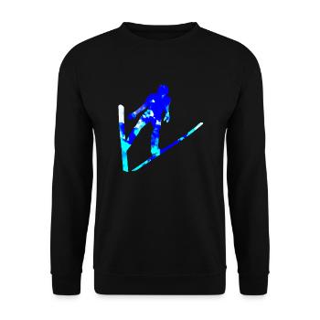 Saut à ski Hommes Femmes Sauteur à ski Vol à ski - Sweat-shirt Unisexe - noir - Devant - Alina (178cm) & Michal (187cm)