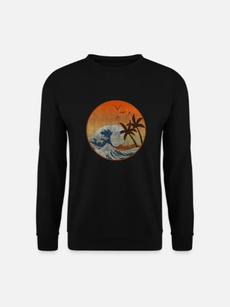 Die Große Welle vor Kanagawa - Unisex Pullover - Schwarz