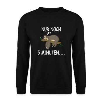 Faultier Schlafen Nur noch 5 Minuten - Unisex Pullover - Schwarz - Vorne - Alina (178cm) & Michal (187cm)