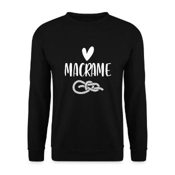 Cool Macramé Art Boho Look Cadeau Créatif - Sweat-shirt Unisexe - noir - Devant - Alina (178cm) & Michal (187cm)
