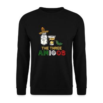 The 3 Three Amigos T-shirt - Salt, Tequila & Lime - Unisex Pullover - Schwarz - Vorne - Alina (178cm) & Michal (187cm)