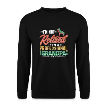 Je ne suis pas à la retraite Je suis un grand-père professionnel Opa - Sweat-shirt Unisexe - noir - Devant - Alina (178cm) & Michal (187cm)