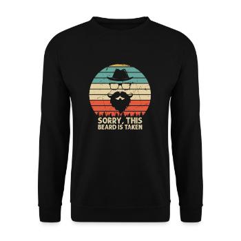 Sorry This Beard is Taken - Unisex Sweatshirt - black - Front - Alina (178cm) & Michal (187cm)