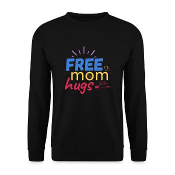 Kostenlose Mama-Umarmungen - Unisex Pullover - Schwarz - Vorne - Alina (178cm) & Michal (187cm)