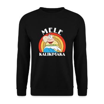 Mele Kalikimaka, Funny Christmas In July, Xmas In - Unisex Sweatshirt - black - Front - Alina (178cm) & Michal (187cm)