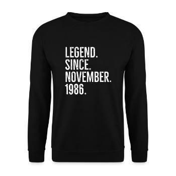 Légende depuis novembre 1986 - Sweat-shirt Unisexe - noir - Devant - Alina (178cm) & Michal (187cm)