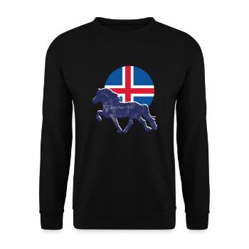 tölt Islandpferd - Unisex Pullover - Schwarz - Vorne - Alina (178cm) & Michal (187cm)
