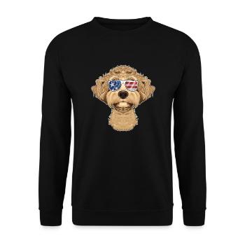 Labaradoodle USA Sunglasses I American Flag - Unisex Sweatshirt - black - Front - Alina (178cm) & Michal (187cm)