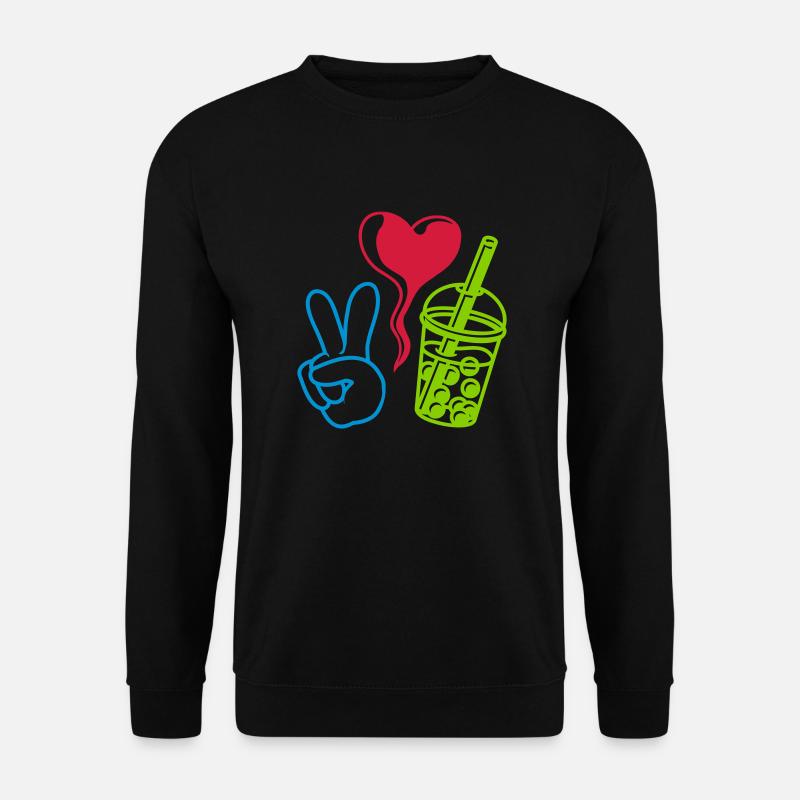 Love Peace Bubble Tea - Unisex Pullover - Schwarz
