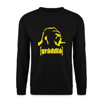 Graddla - Lautschrift - Unisex Pullover - Schwarz - Vorne - Alina (178cm) & Michal (187cm)