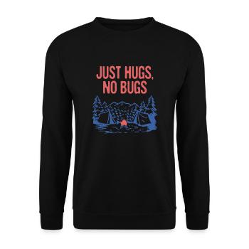 Just Hugs No Bugs Camping Couples Camper Lovers - Unisex Sweatshirt - black - Front - Alina (178cm) & Michal (187cm)