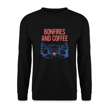 Feux de joie et café Camping Amateur de café Camper - Sweat-shirt Unisexe - noir - Devant - Alina (178cm) & Michal (187cm)