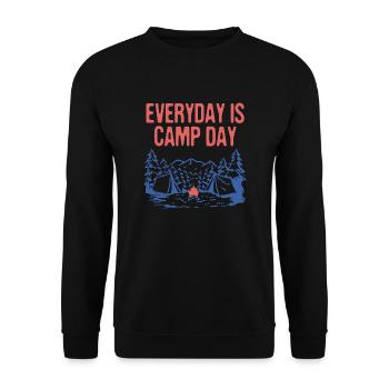 Everyday is Camp Day Camping Nature Lover Camper - Unisex Sweatshirt - black - Front - Alina (178cm) & Michal (187cm)