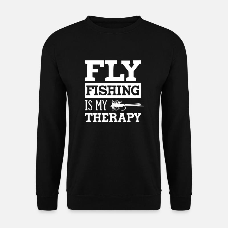 Forellenfisherman Lustiges Zitat Angler - Unisex Pullover - Schwarz