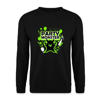 Partymonster grün - Unisex Pullover - Schwarz - Vorne - Alina (178cm) & Michal (187cm)