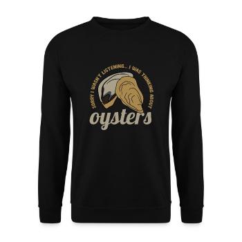 Penser aux huîtres Seafood Chef Wine - Sweat-shirt Unisexe - noir - Devant - Alina (178cm) & Michal (187cm)
