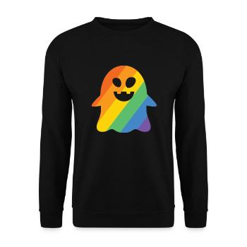 Pride Halloween Ghost LGBTQ Gayst - Unisex Sweatshirt - black - Front - Alina (178cm) & Michal (187cm)