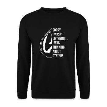 Pensez aux huîtres et au vin Délicieux fruits de - Sweat-shirt Unisexe - noir - Devant - Alina (178cm) & Michal (187cm)