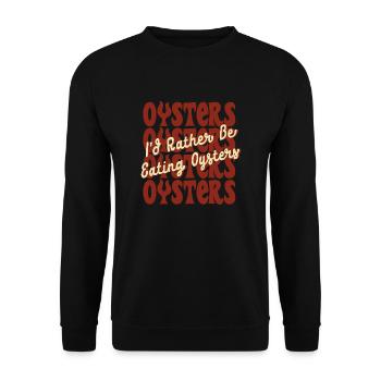 Manger des huîtres et boire du vin - Sweat-shirt Unisexe - noir - Devant - Alina (178cm) & Michal (187cm)