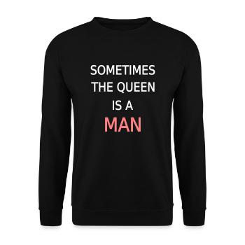 Queen Man King Funny Cool Love Kings - Unisex Sweatshirt - black - Front - Alina (178cm) & Michal (187cm)