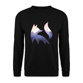Fox Silhouette Forêt Nature Animal Renard Roux Forêt Animal - Sweat-shirt Unisexe - noir - Devant - Alina (178cm) & Michal (187cm)