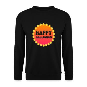 Happy Halloween 60 s 70 s Flower Power - Sweat-shirt Unisexe - noir - Devant - Alina (178cm) & Michal (187cm)