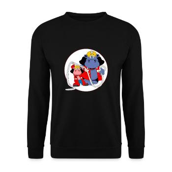 fire brigade hippo youth fire brigade hippo club - Unisex Sweatshirt - black - Front - Alina (178cm) & Michal (187cm)