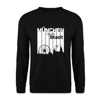 Munich - Ma ville - Sweat-shirt Unisexe - noir - Devant - Alina (178cm) & Michal (187cm)