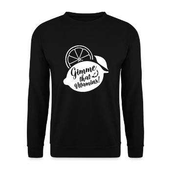 Gimme Vitamins Ironic Sommerlimonadensaft - Unisex Pullover - Schwarz - Vorne - Alina (178cm) & Michal (187cm)