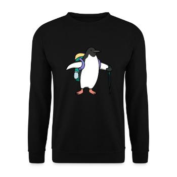 Nette Pinguine Wanderer Adventure Mountains - Unisex Pullover - Schwarz - Vorne - Alina (178cm) & Michal (187cm)