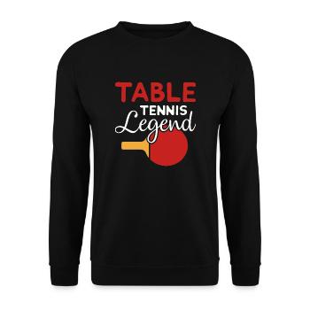 Légende du tennis de table, Joueur de tennis de table - Sweat-shirt Unisexe - noir - Devant - Alina (178cm) & Michal (187cm)
